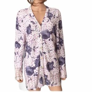 ST. JOHN floral patterned cotton cardigan